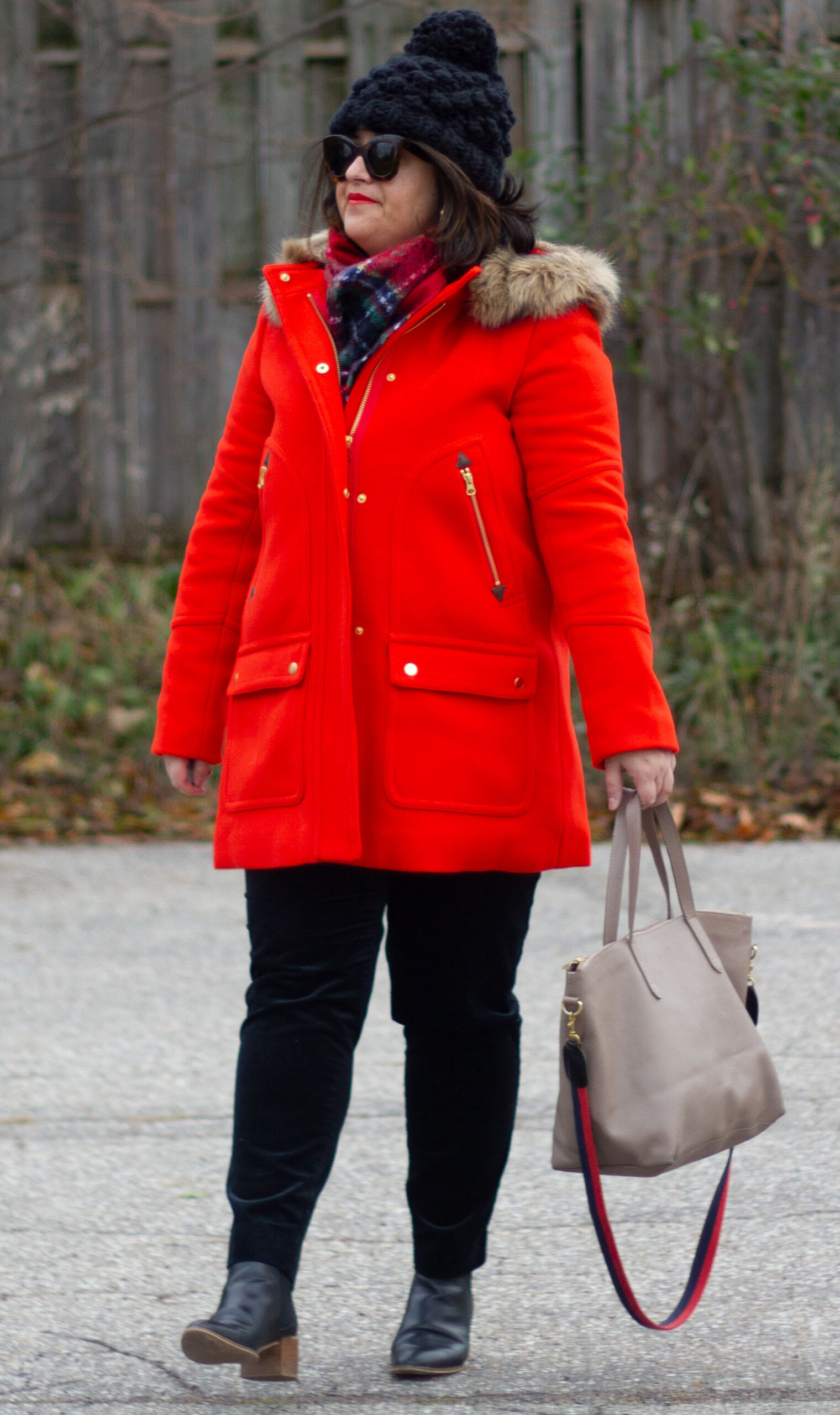 jcrew chateau parka in red