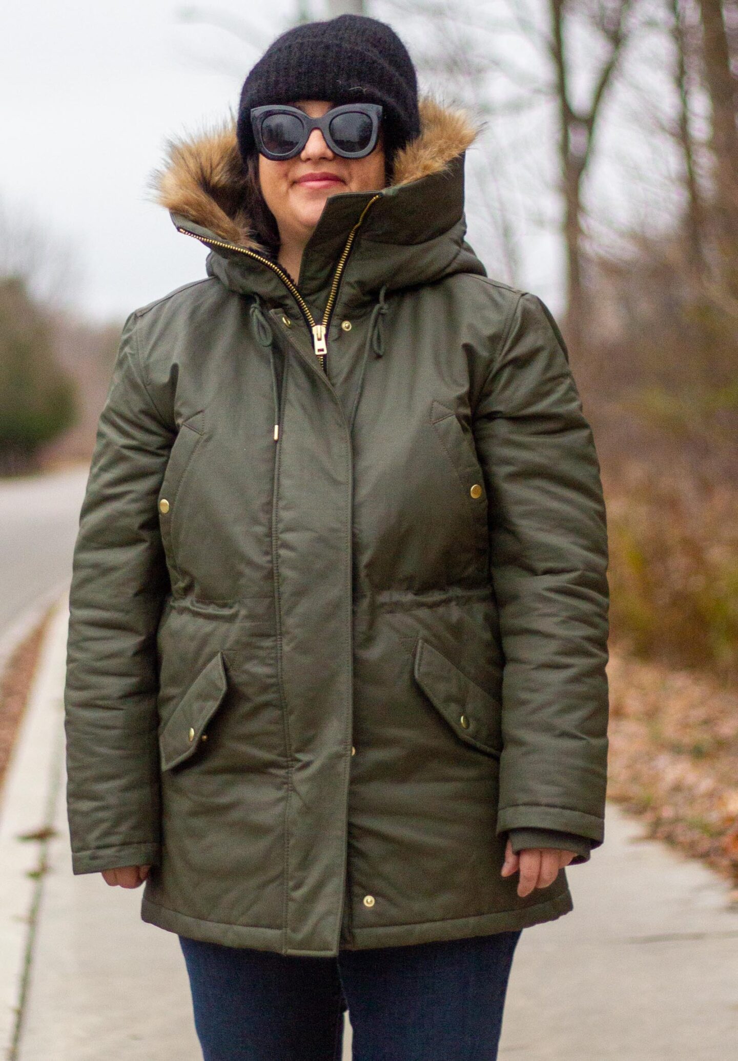 JCREW perfect parka high collar