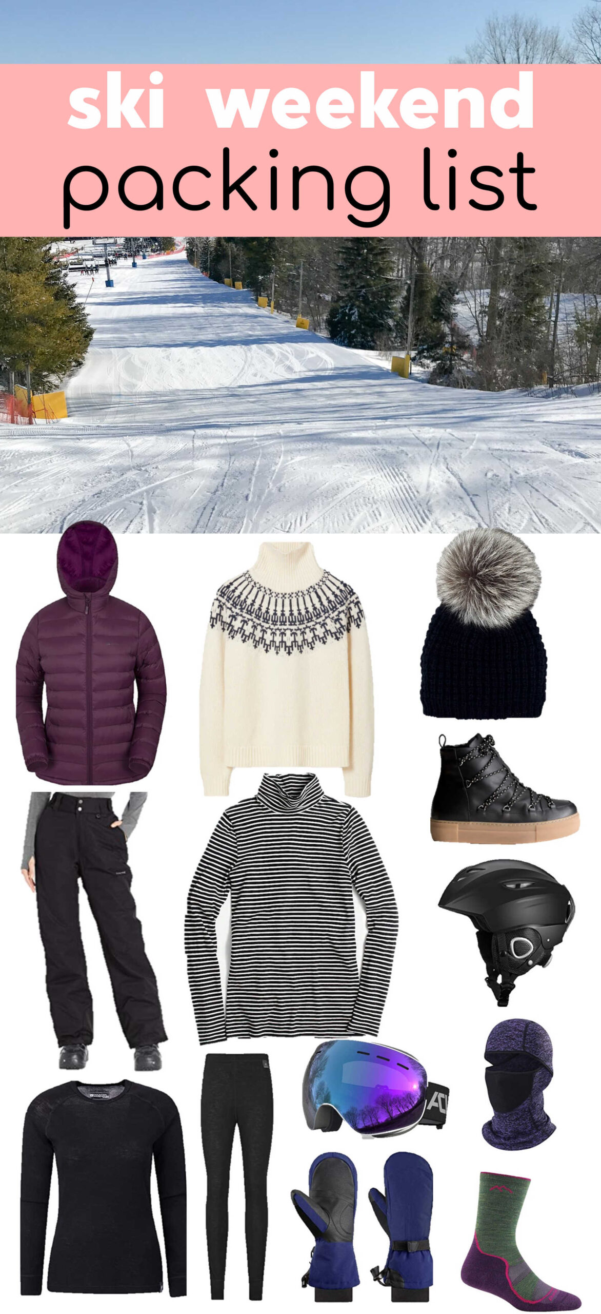 ski outfits for women packing lists