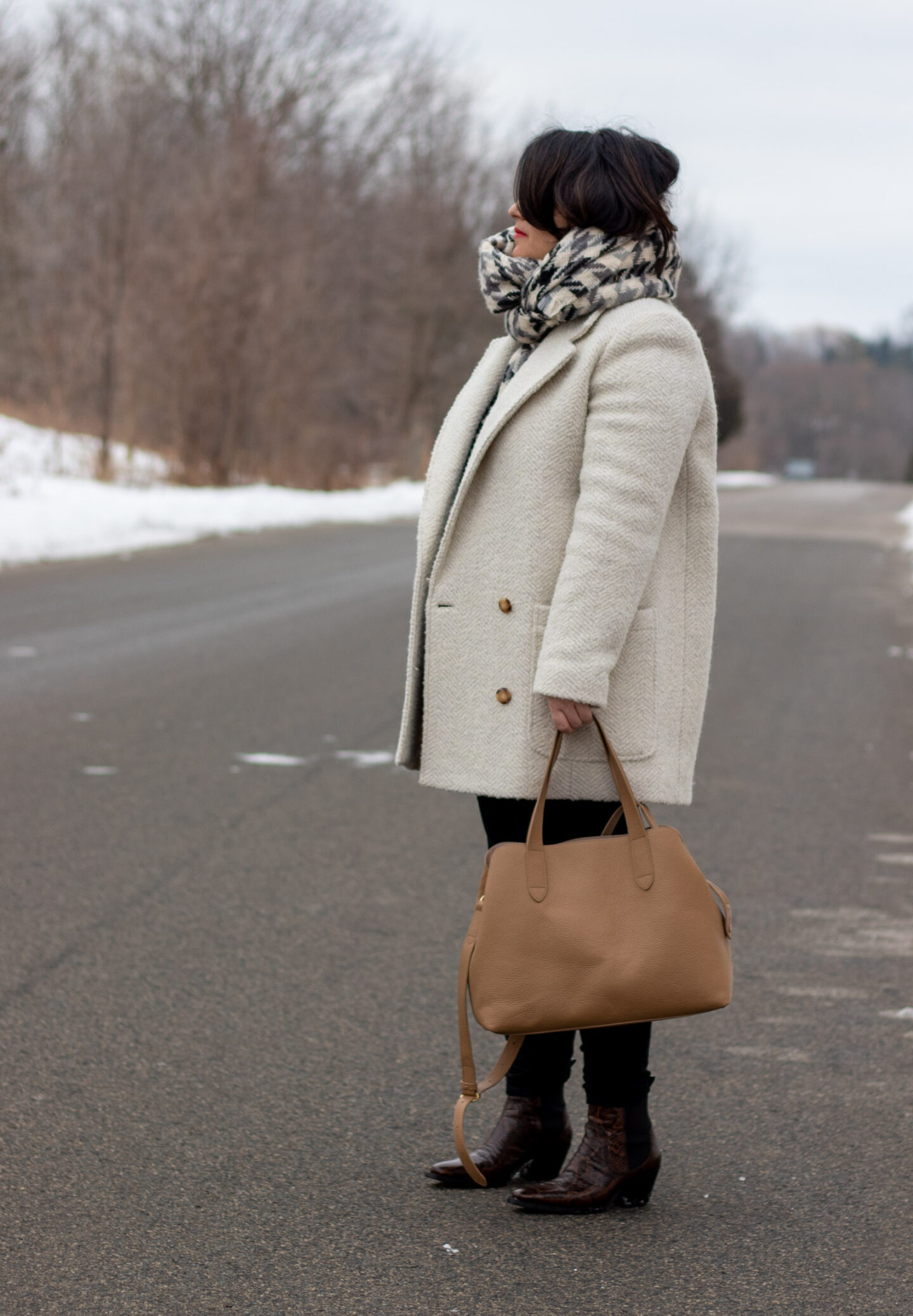 sezane harper coat winter outfit