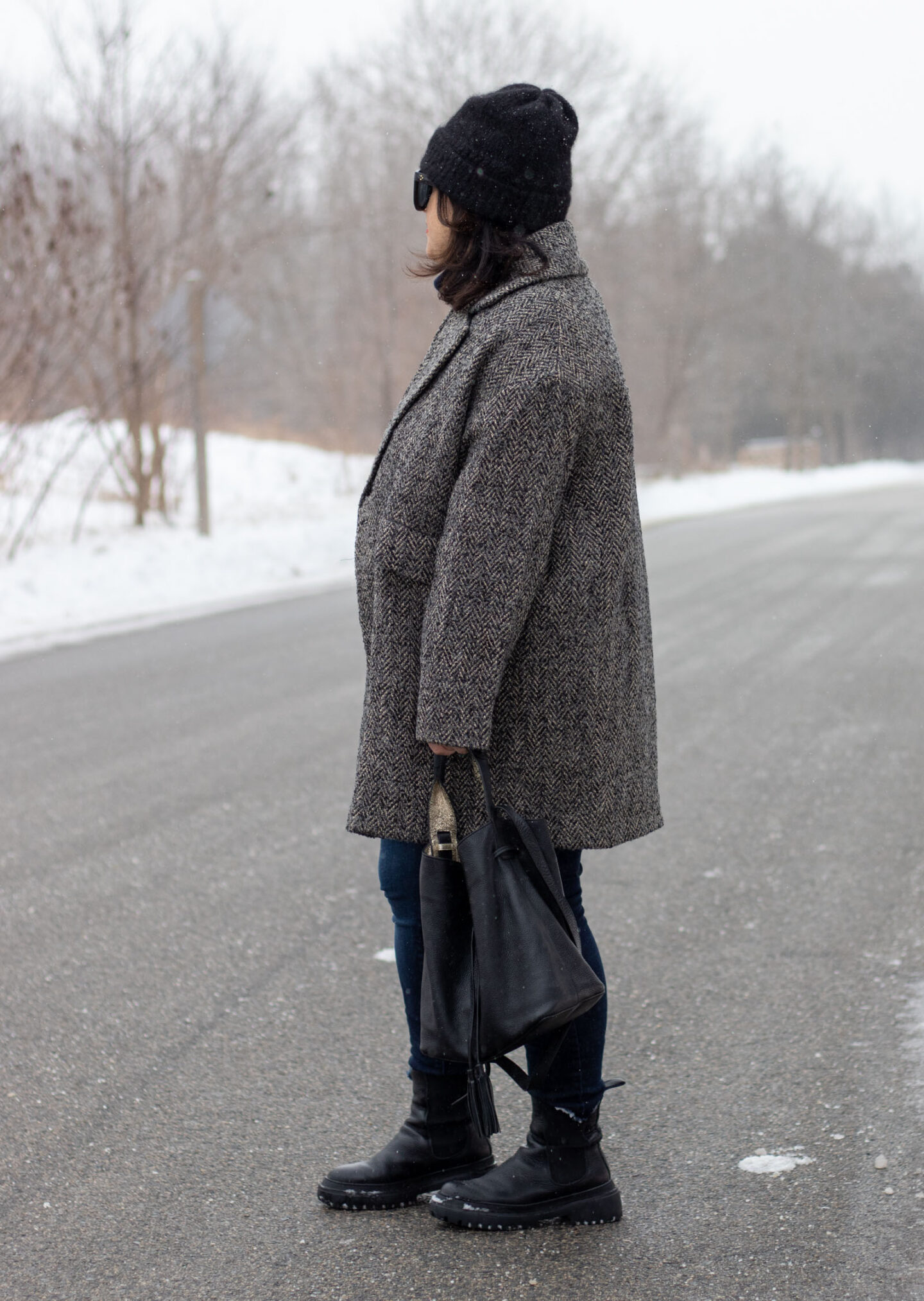 sezane freddie beanie in black