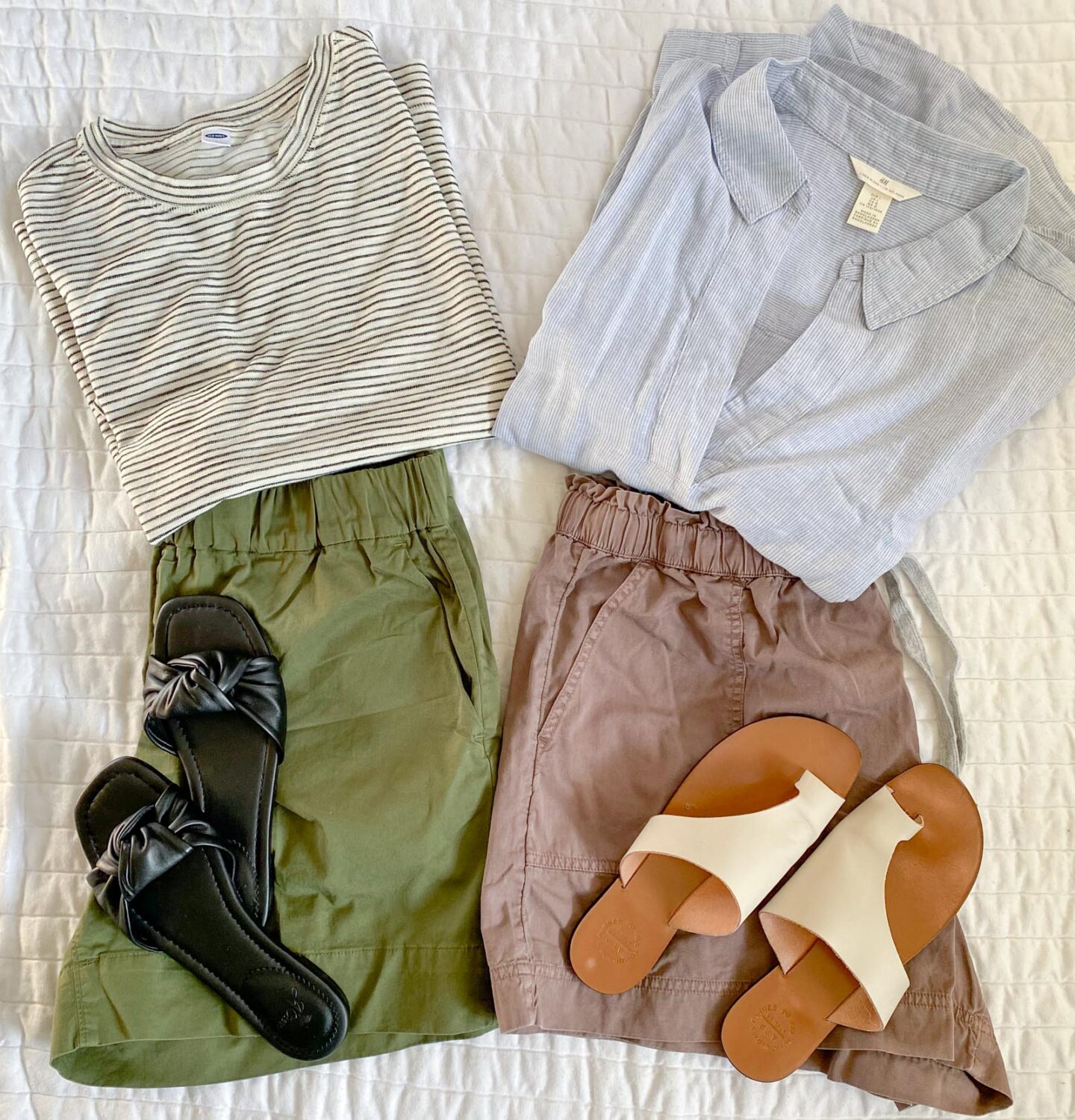 spring summer shorts and sandals
