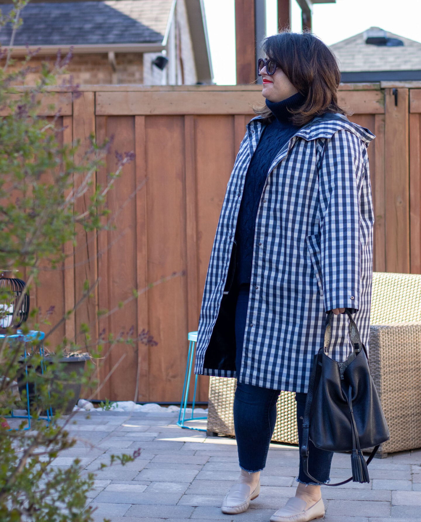 HM gingham raincoat, spring style