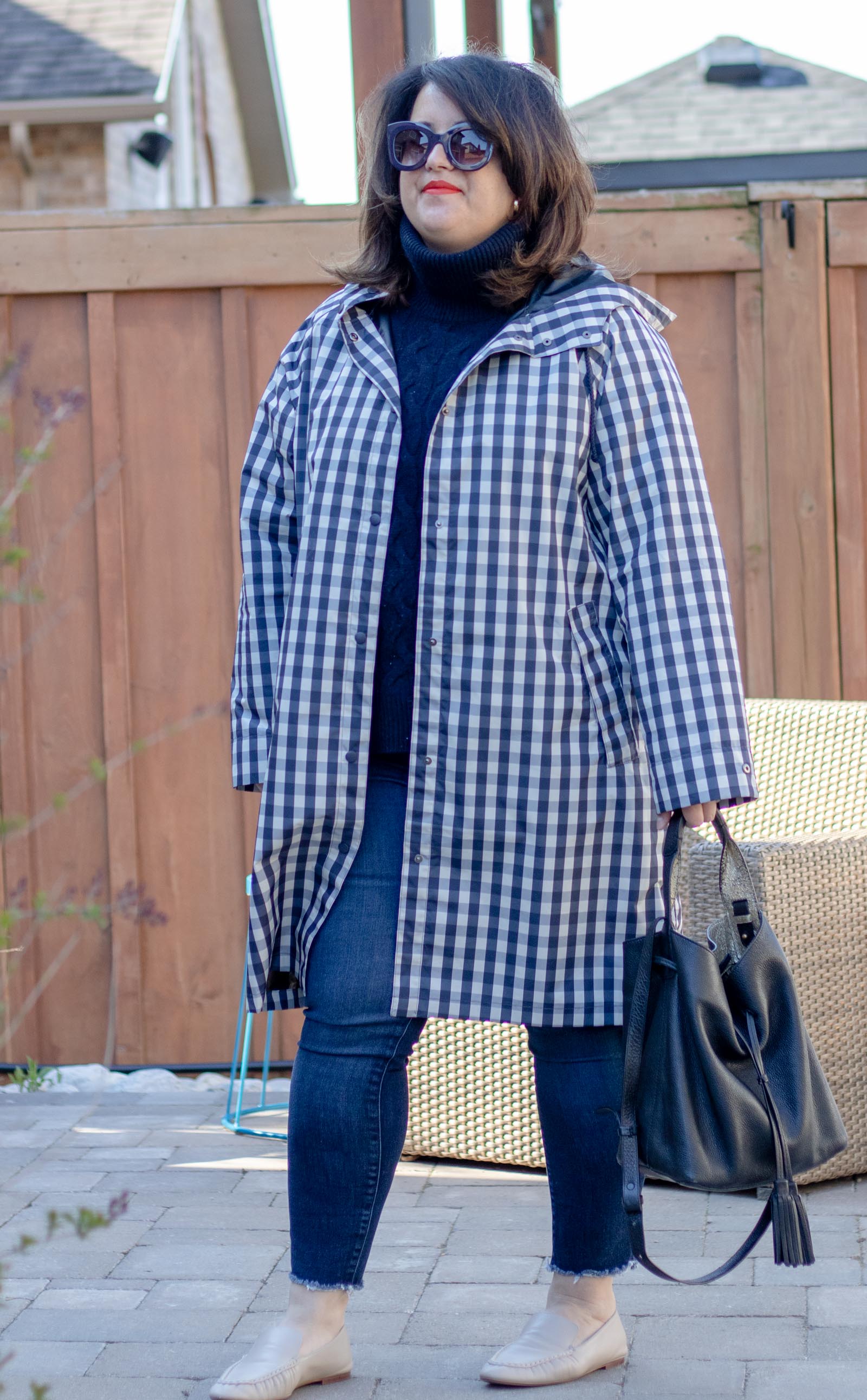 hm gingham raincoat