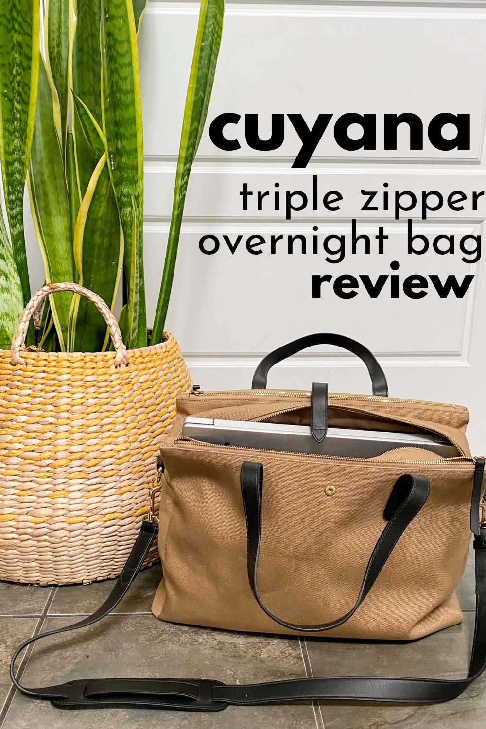 cuyana triple zipper overnight bag