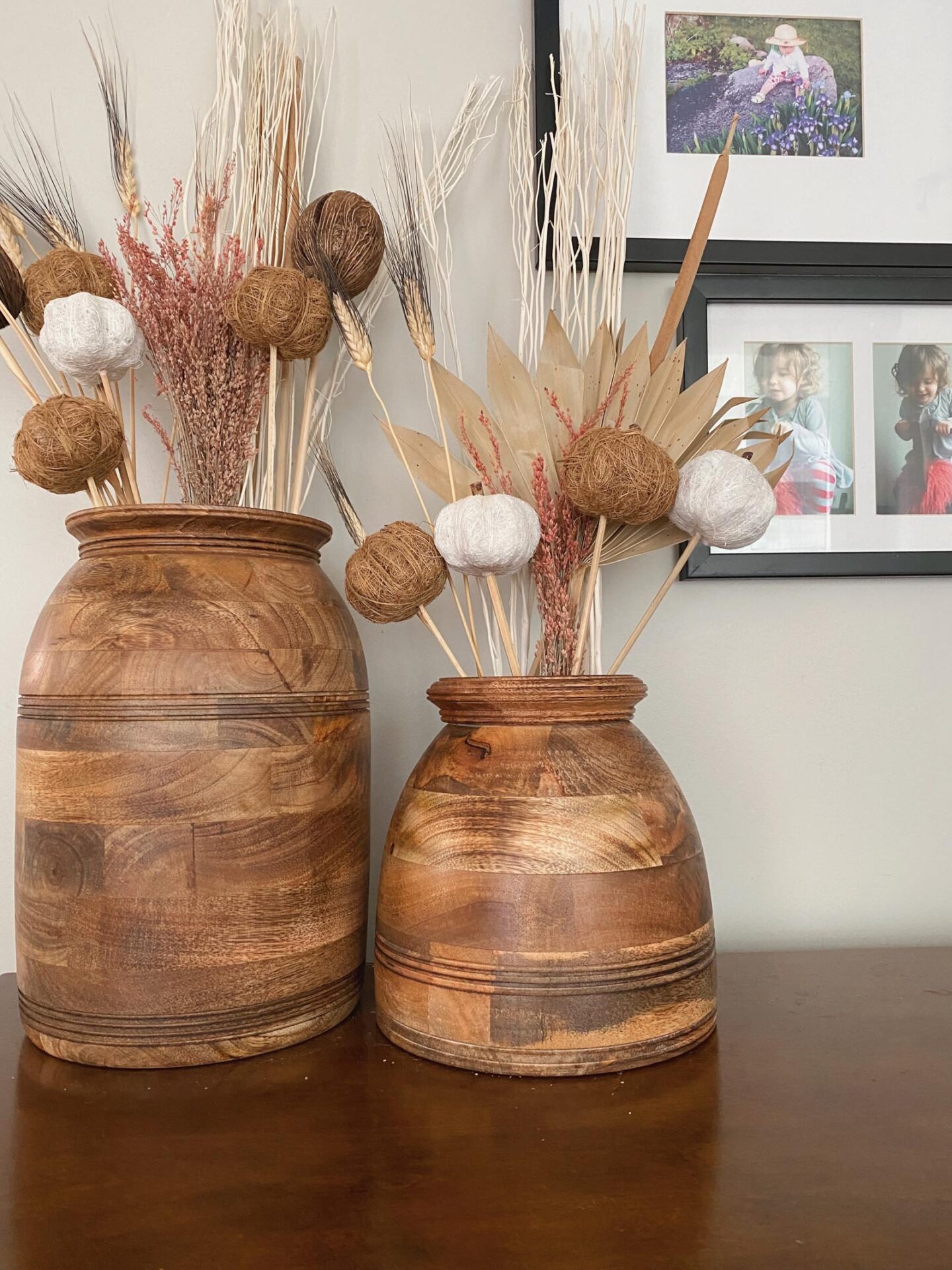 mango wood vase