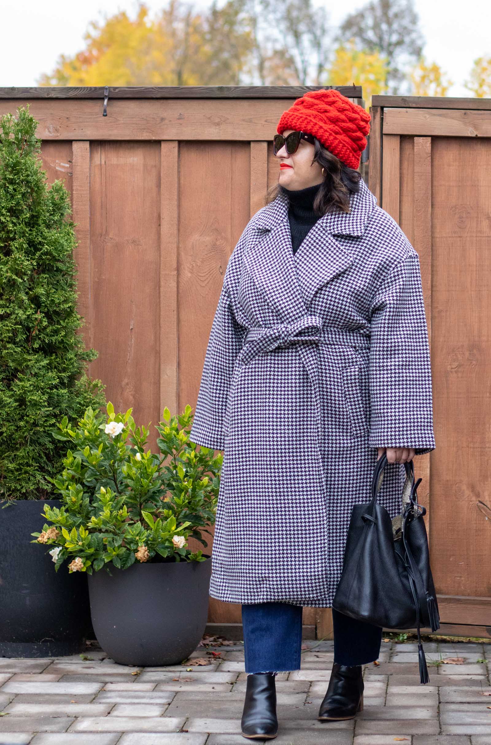 houndstooth coat outfit