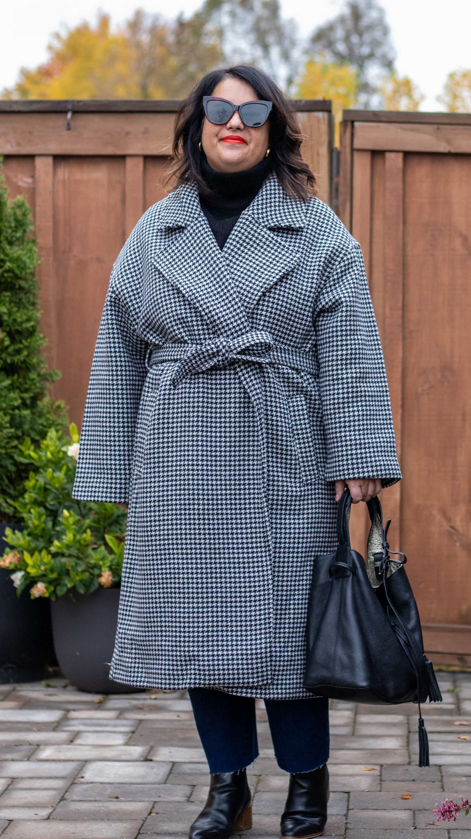 houndstooth coat outfit