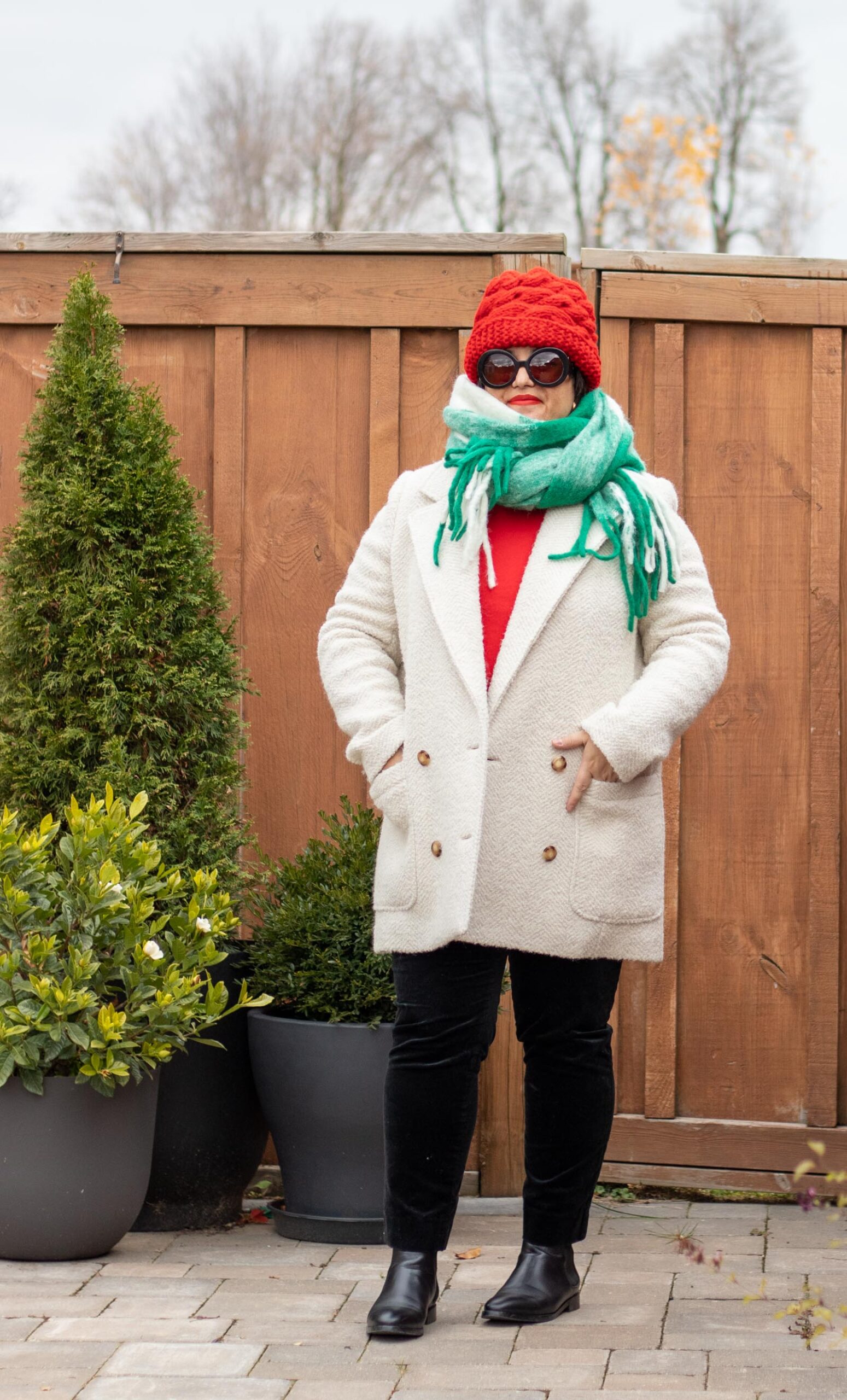 christmas colour block outfit