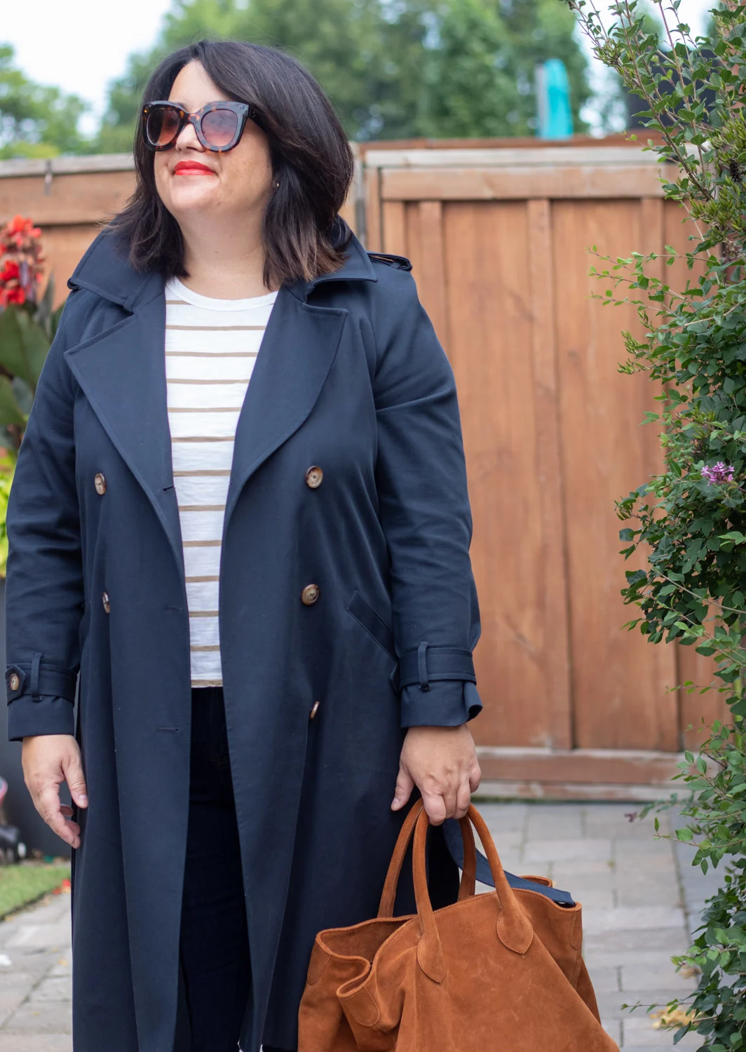 sezane trench coat outfit