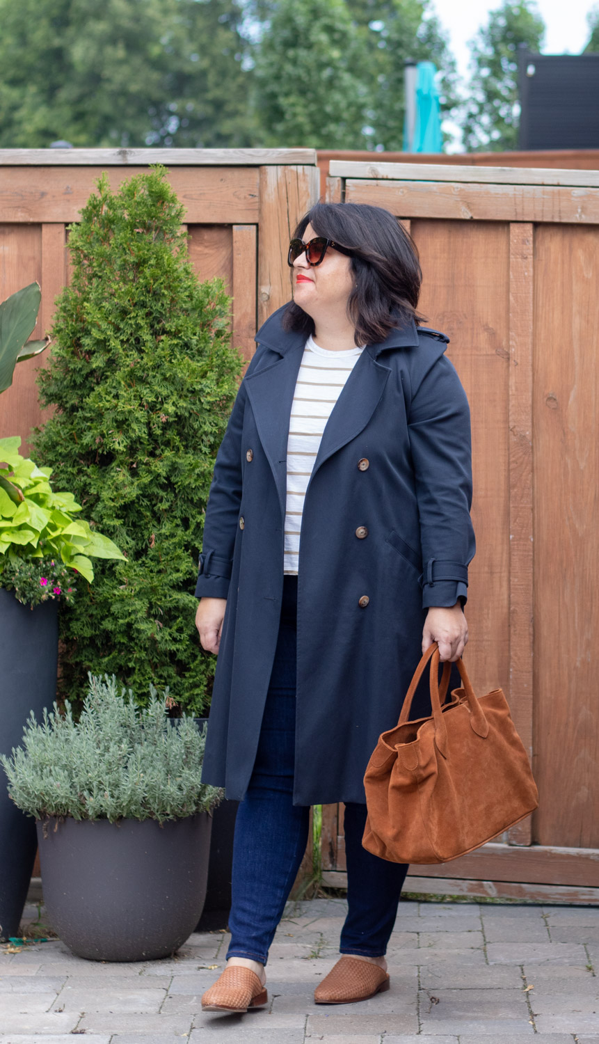 sezane trench fall outfit