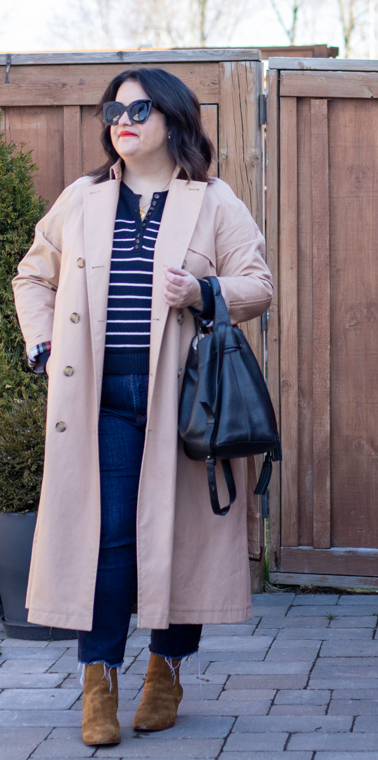 sezane leontine and trench coat outfit