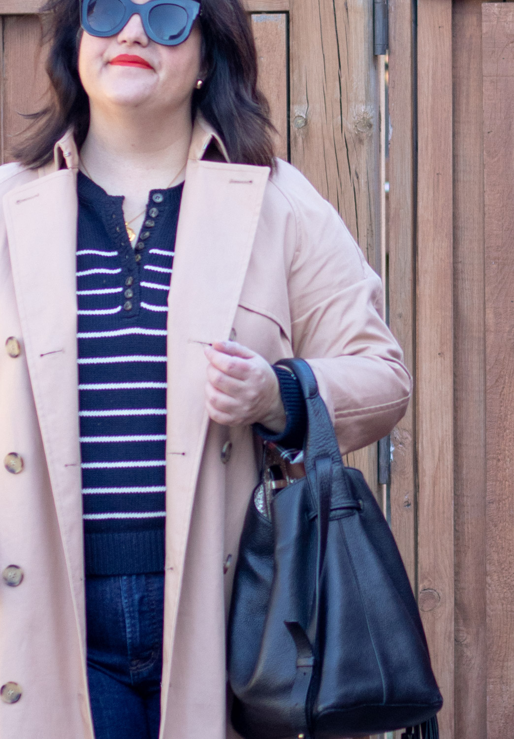 sezane leontine, trench coat outfit