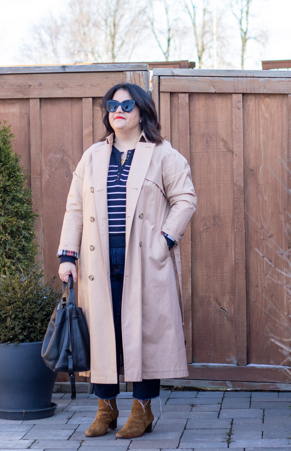 trench coat, sezane leontine sweater