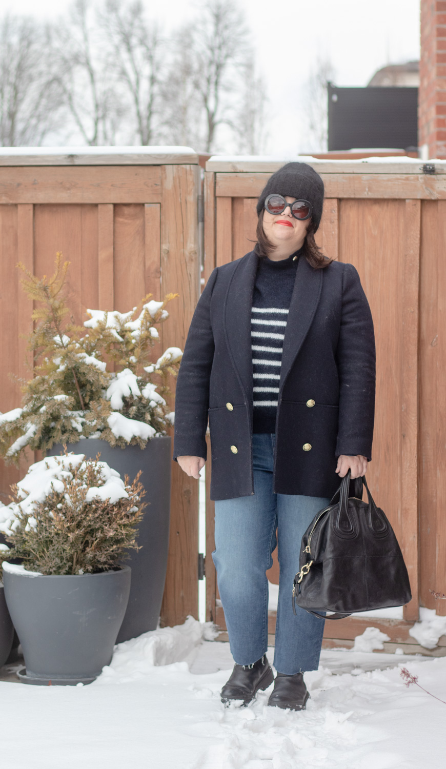 Sezane trudy jumper, james coat outfit