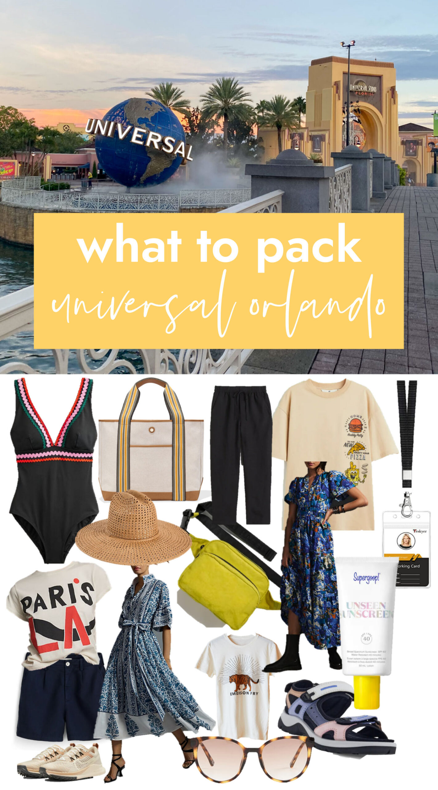 Universal Orlando packing list, what to pack for Universal Studios