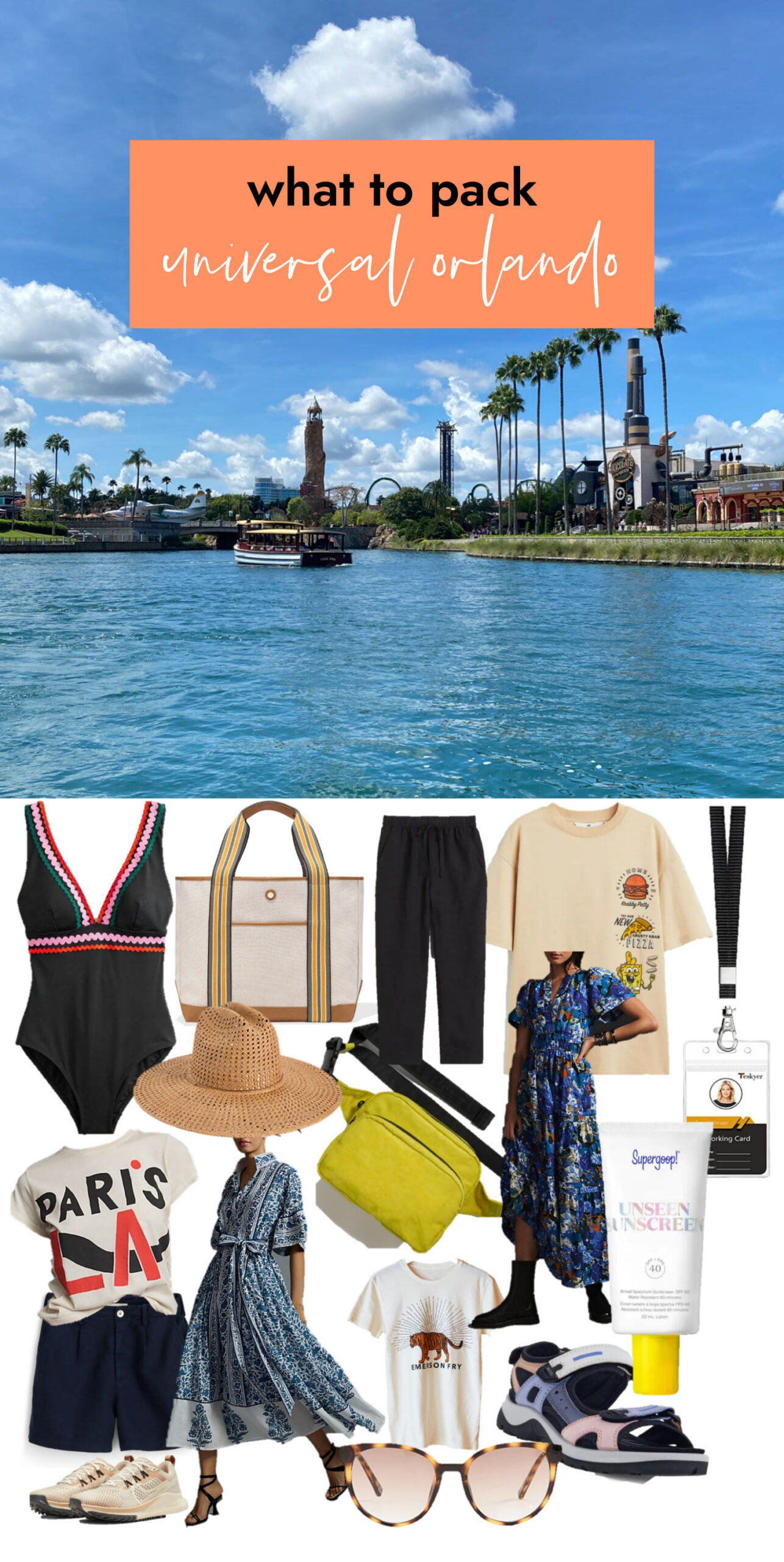 Universal Studios packing list, what to pack for Universal Studios Orlando