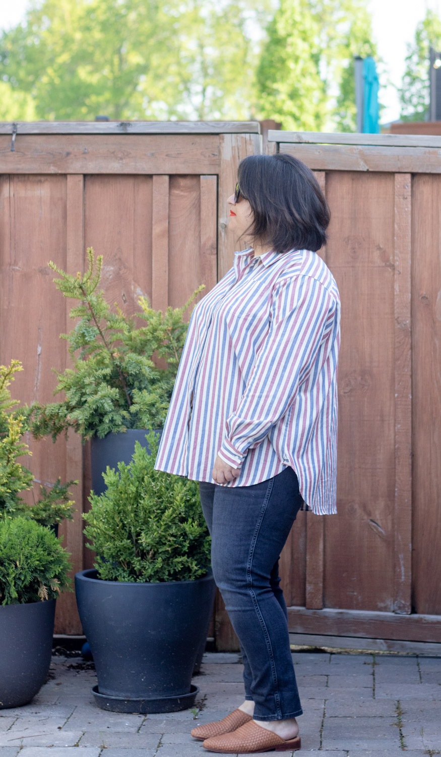 sezane max oversized shirt outfit