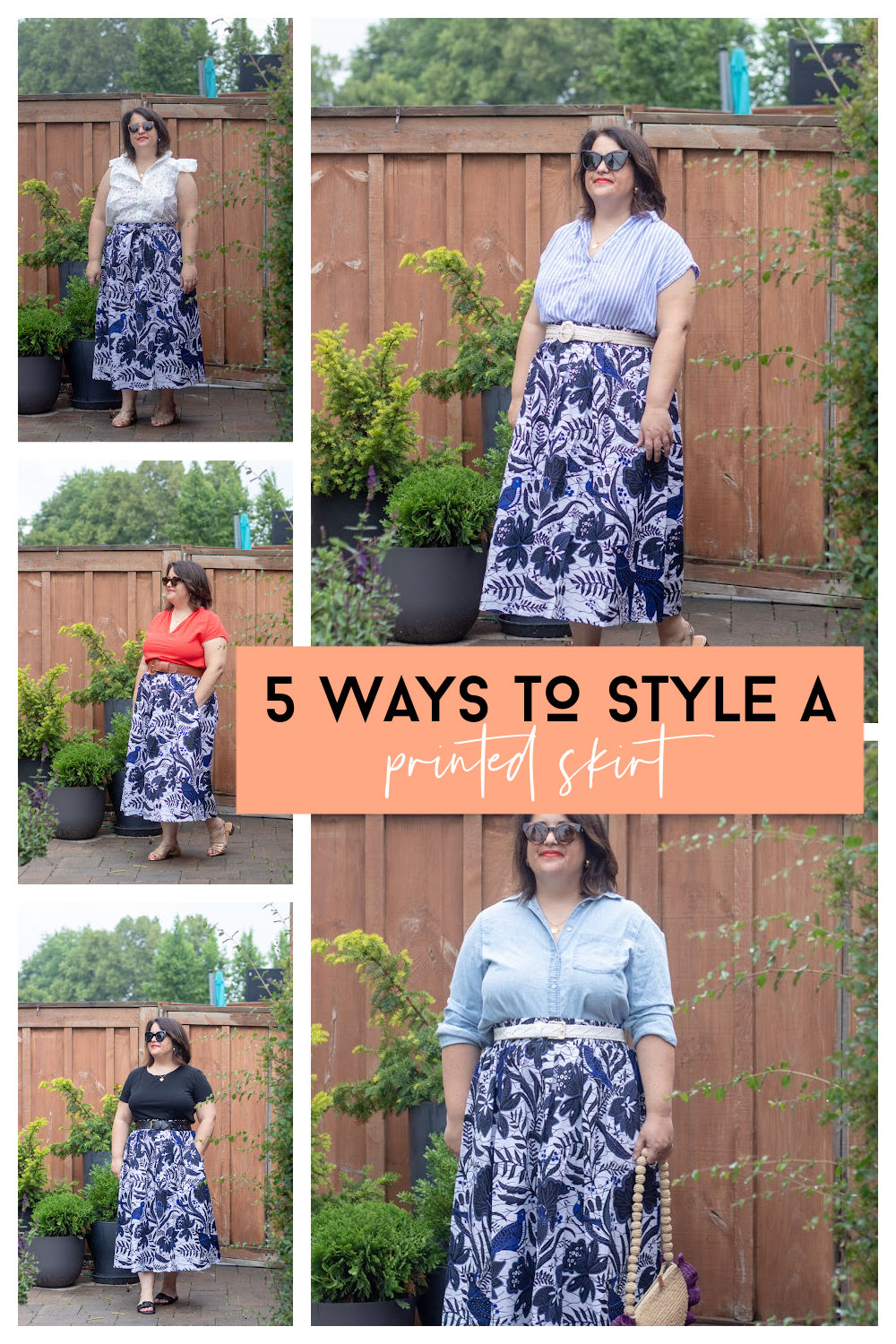 5 ways to style a printed skirt