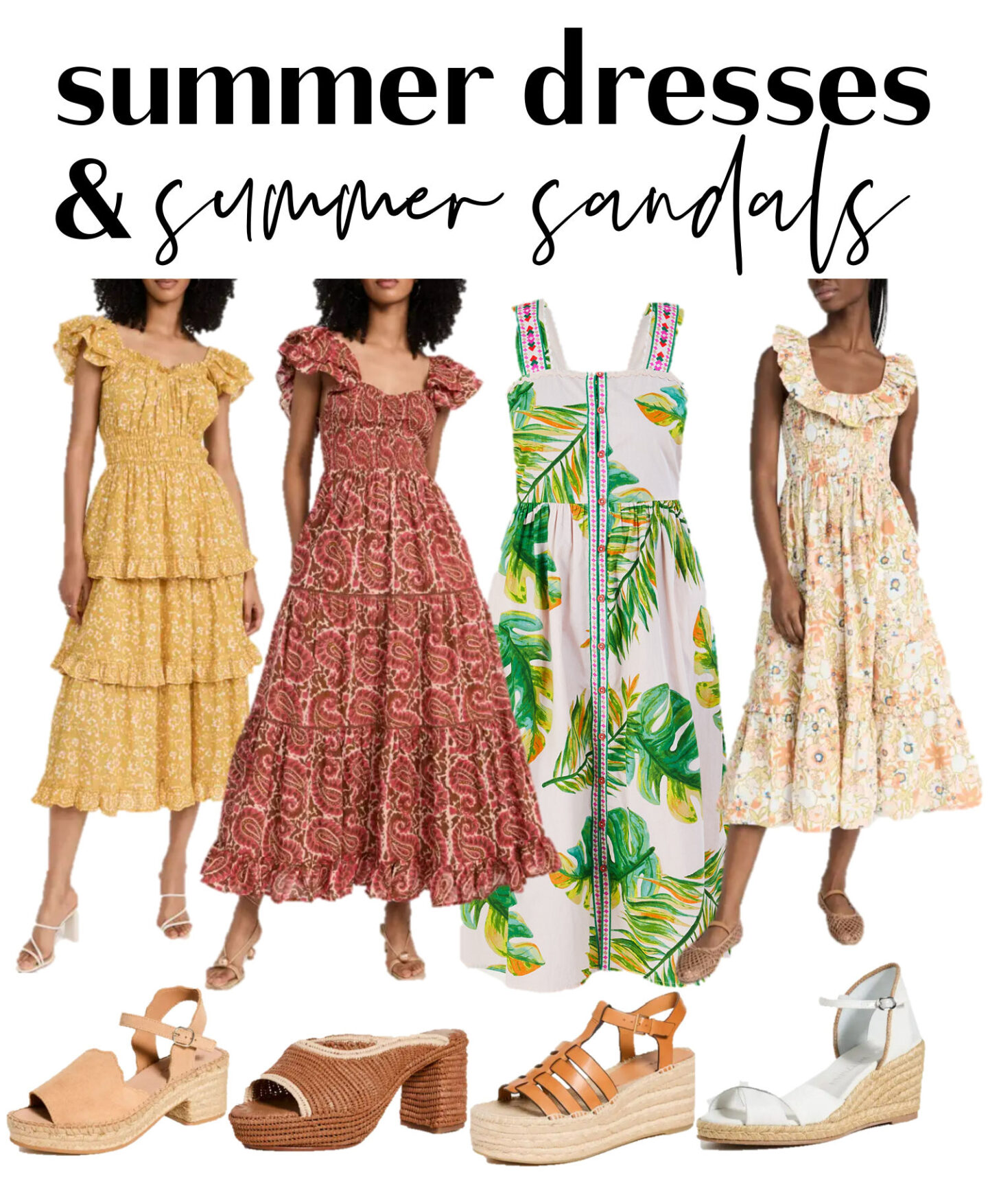 summer dresses and summer sandals, summer dress outfit