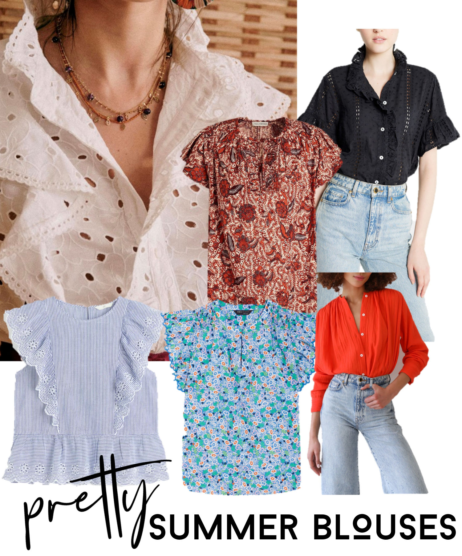 pretty summer blouses, sezane style blouse, ulla johnson blouse
