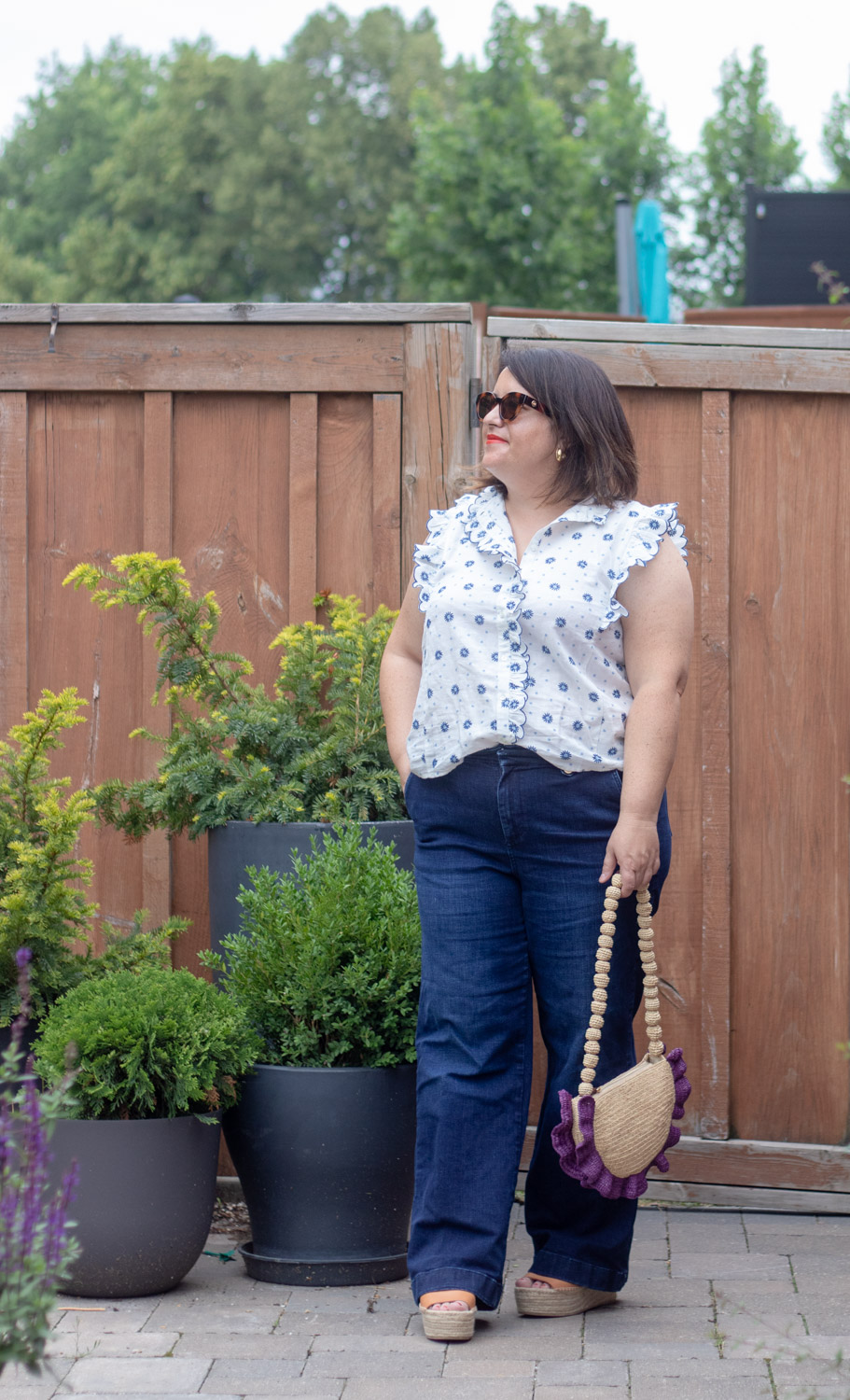 Sezane caro shirt, embroidered blouse