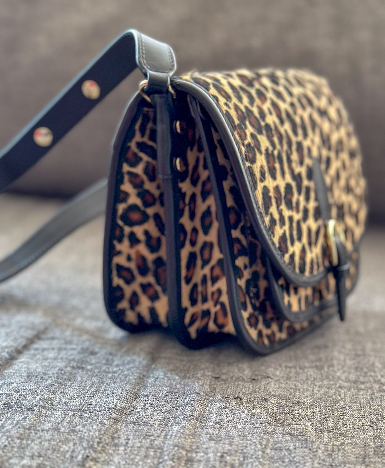 sezane romeo bag leopard