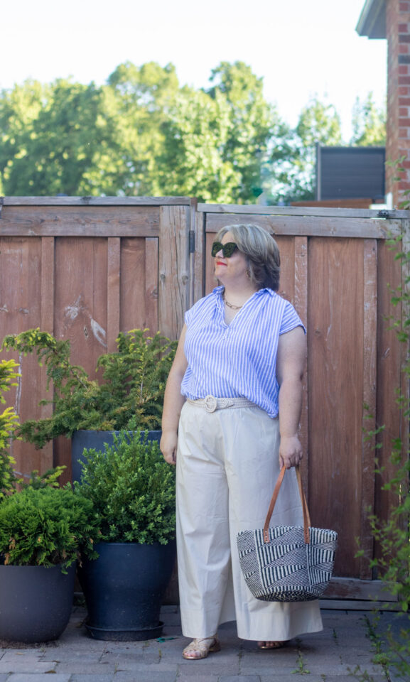 Wide Leg Woven Culottes in Beige