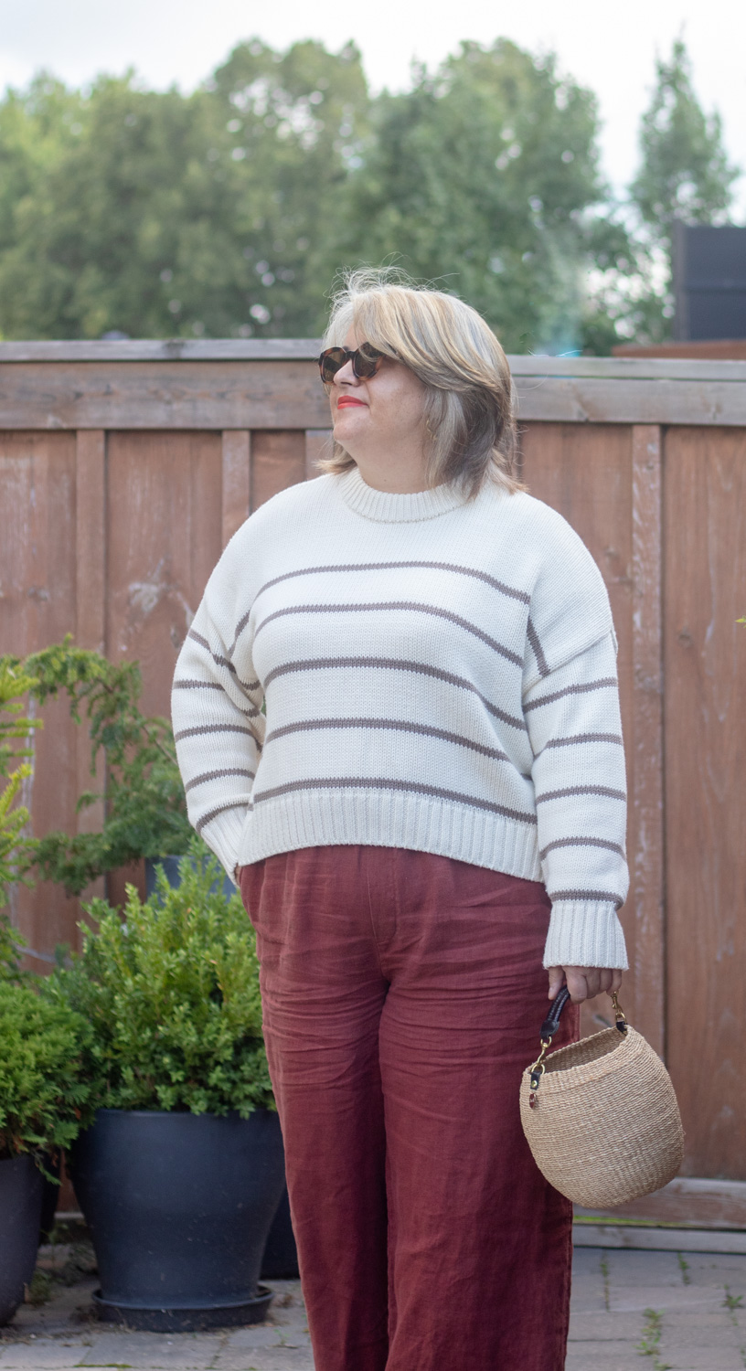 jenni kayne stripe sweater outfit