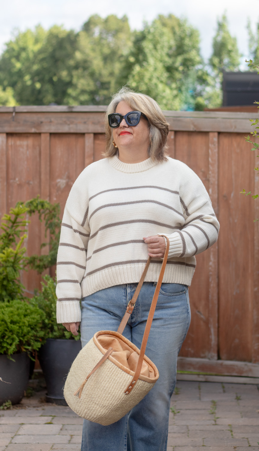 jenni kayne stripe sweater outfit