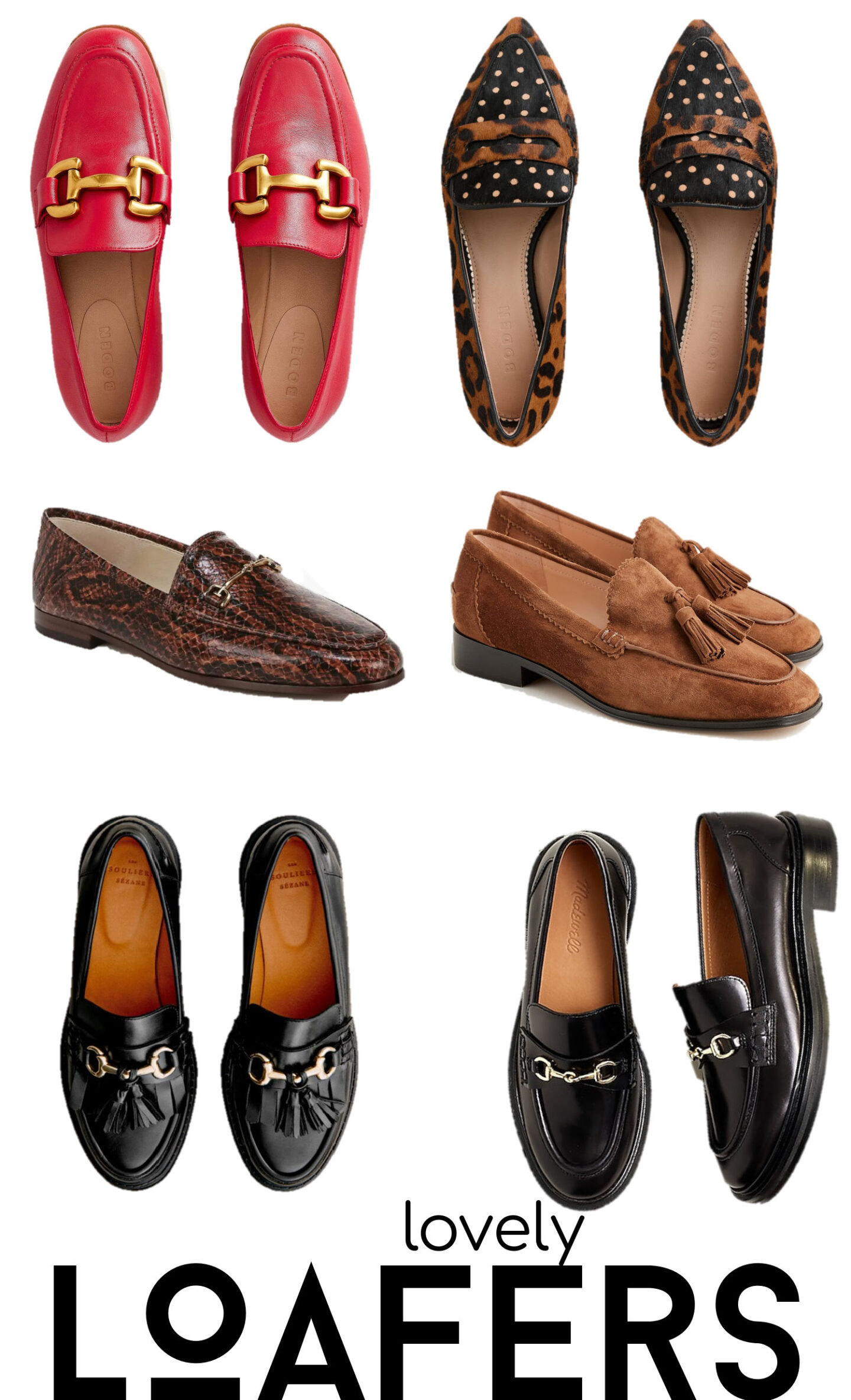 lovely loafers, fun loafers, classic loafers