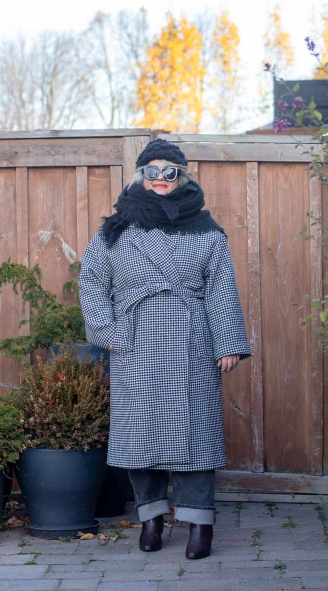 Houndstooth Maxi Coat
