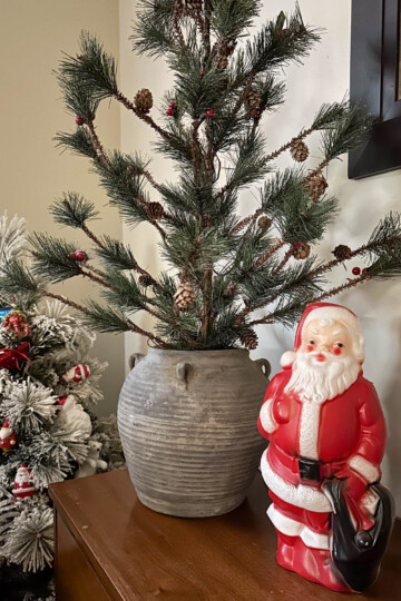 Mini Christmas tree in a vase or vessel