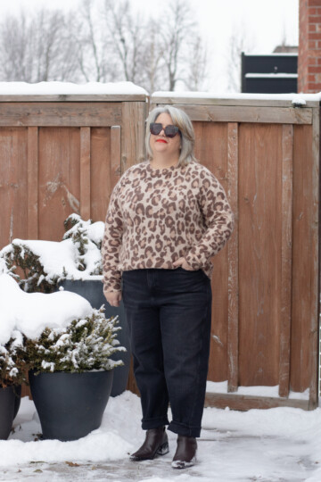 sezane leopard jumper