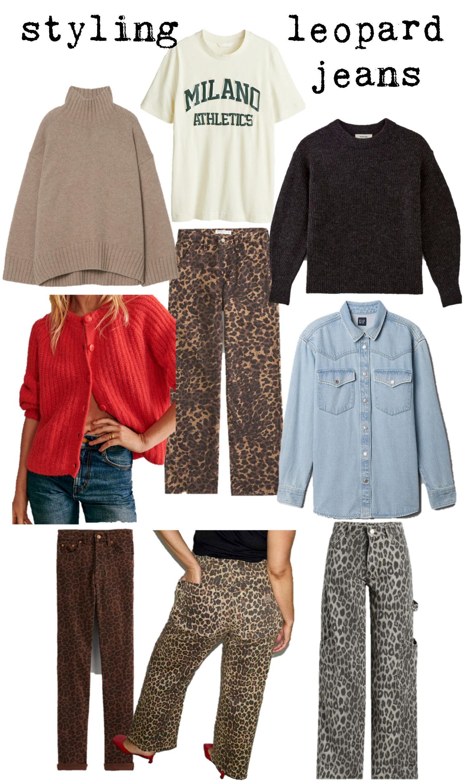 styling leopard jeans