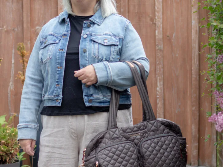 linen pants, unbound merino wool tee travel outfit