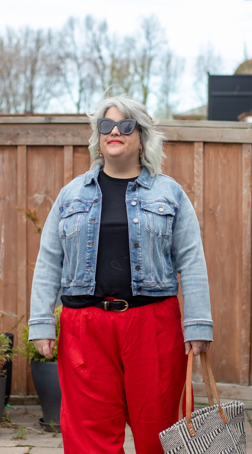 red linen trousers outfit