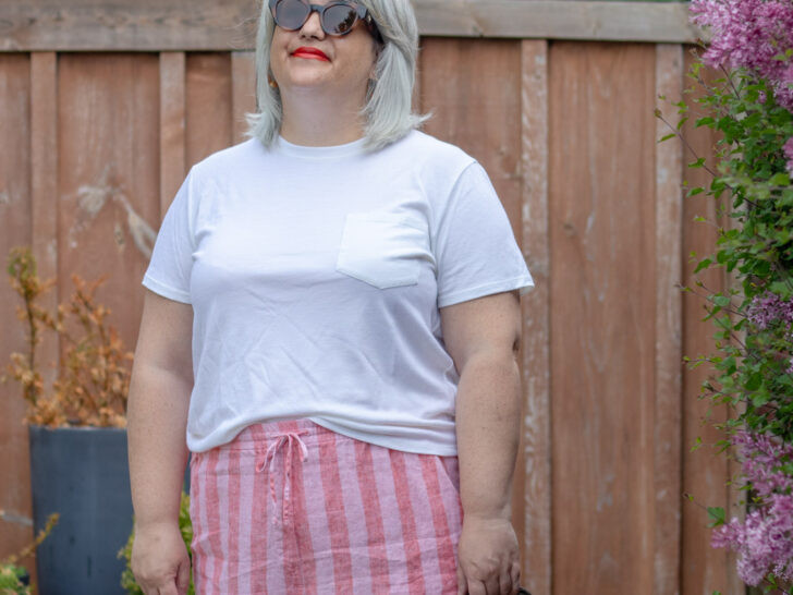 vacation outfit, linen stripes pants