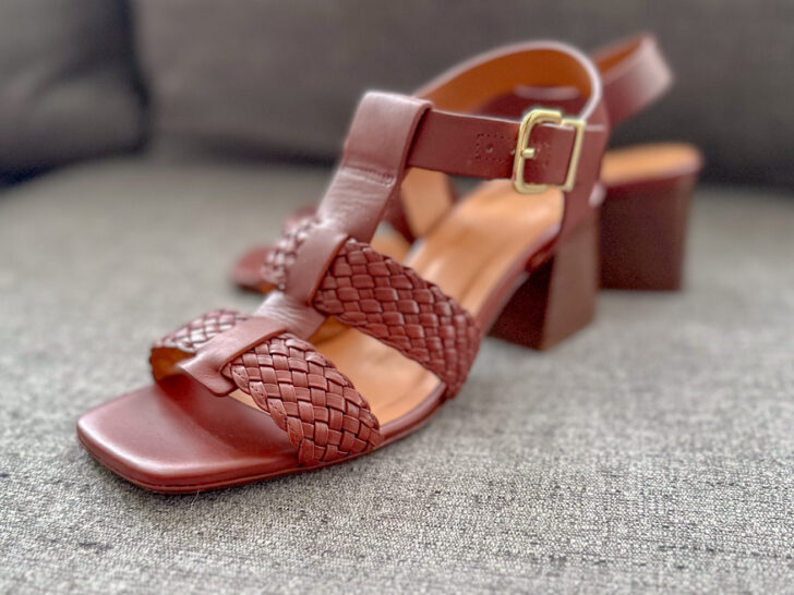 sezane felicia brown leather sandal