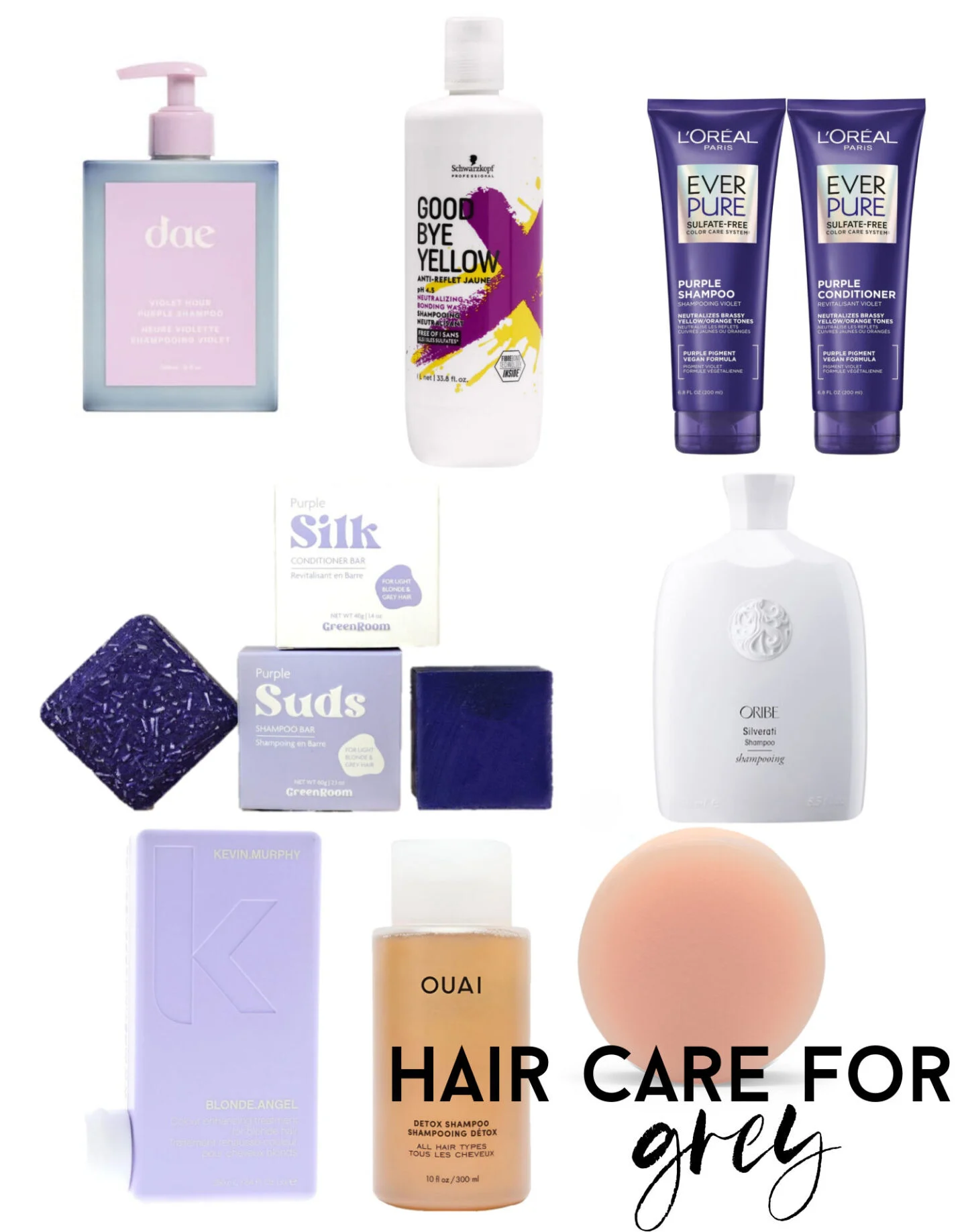 hair care products for grey hair, purple shampoos for grey hair