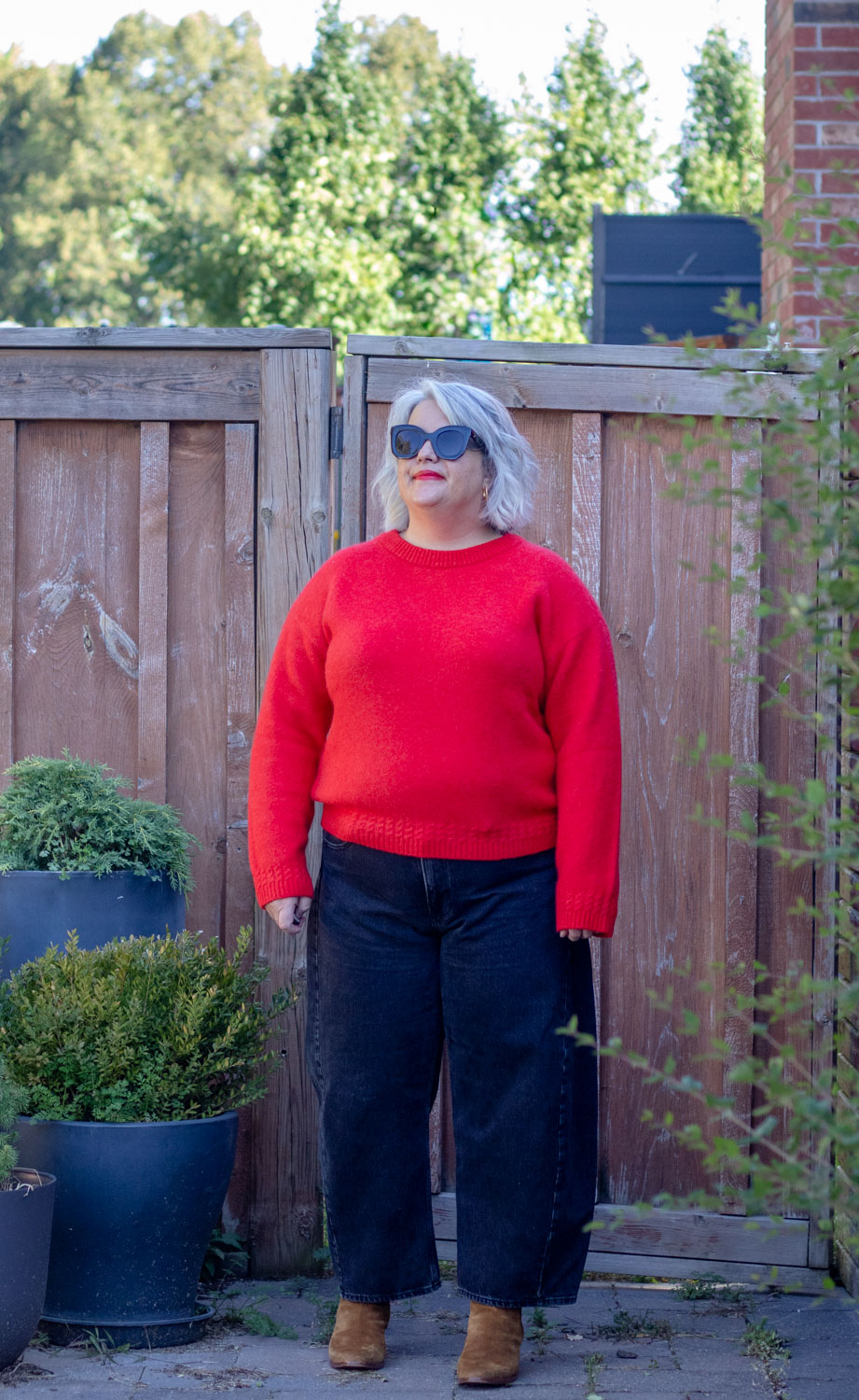 amiel red sweater