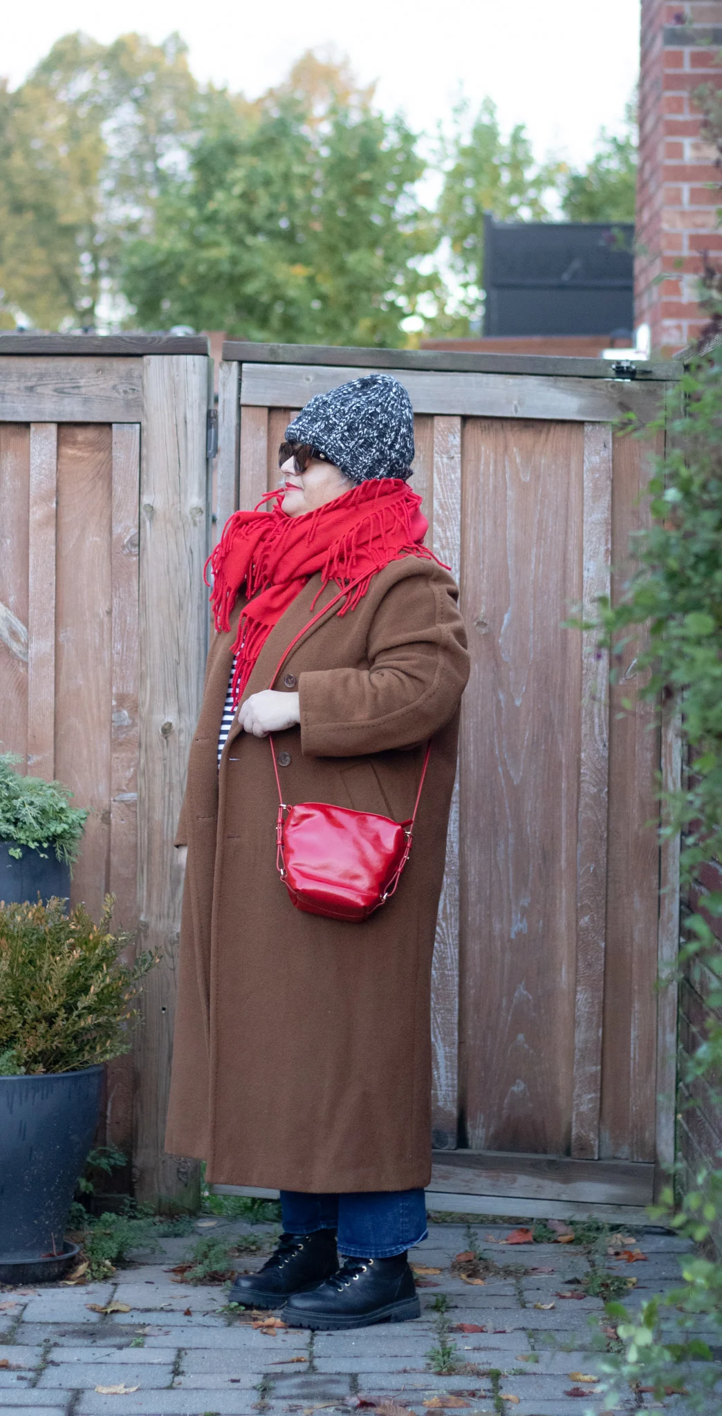 sezane lou bag vintage red