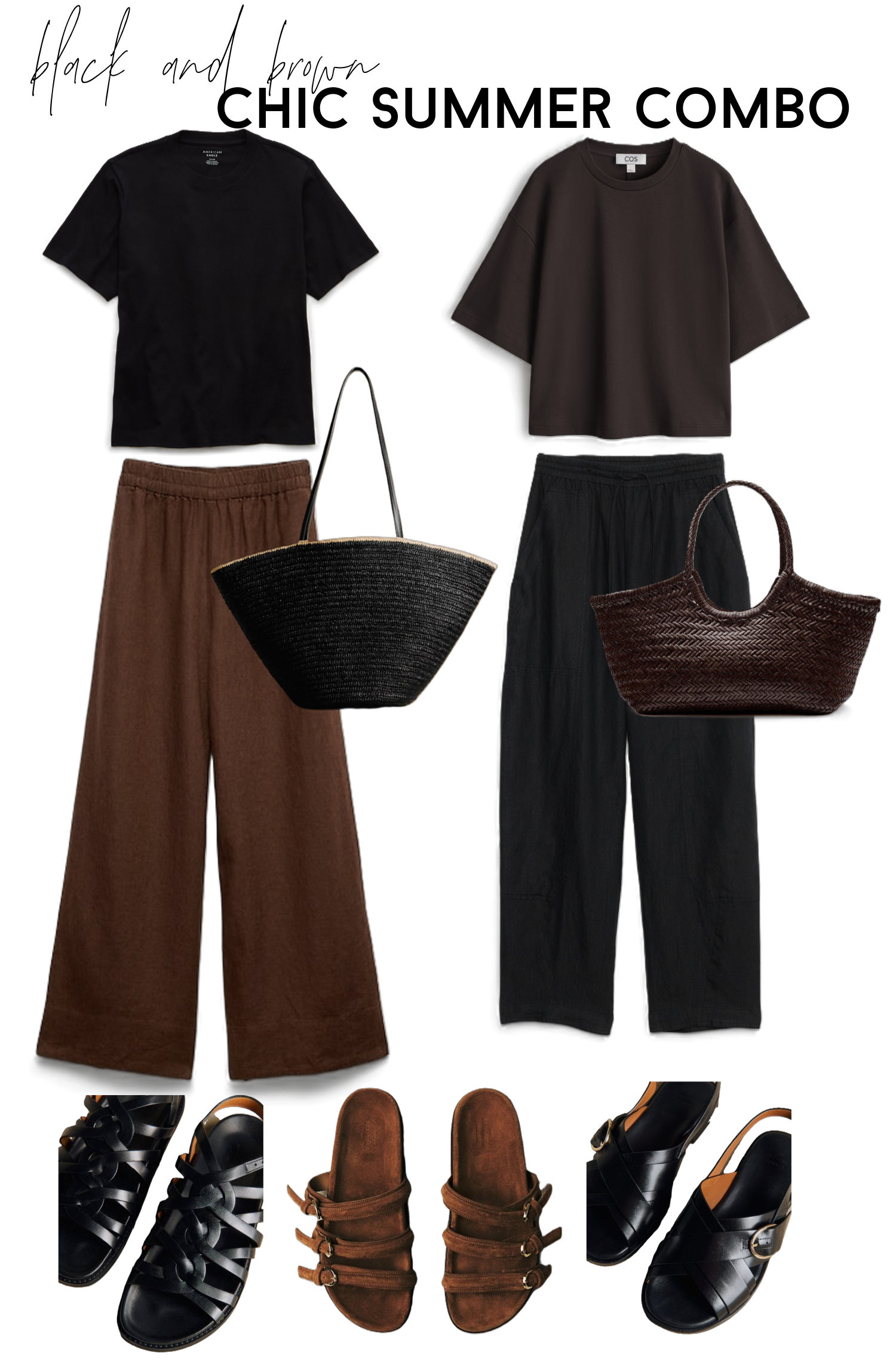 black and brown combinations for summer