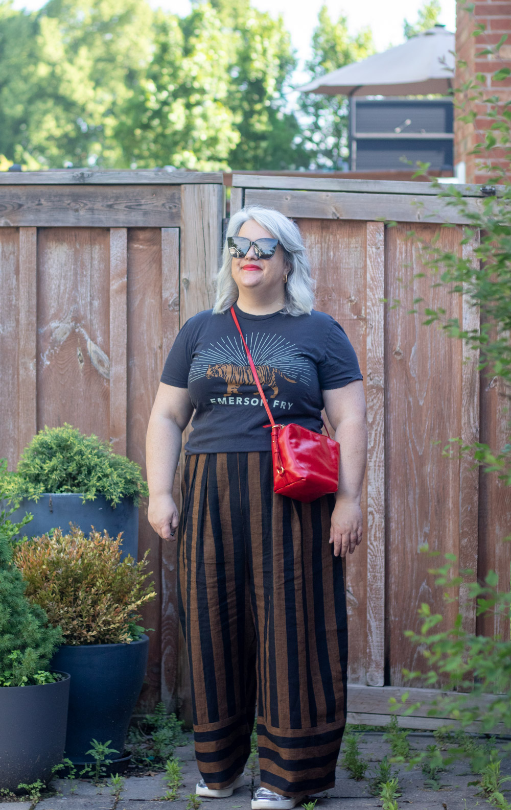 beyond nine bobbie pants stripe pants outfit