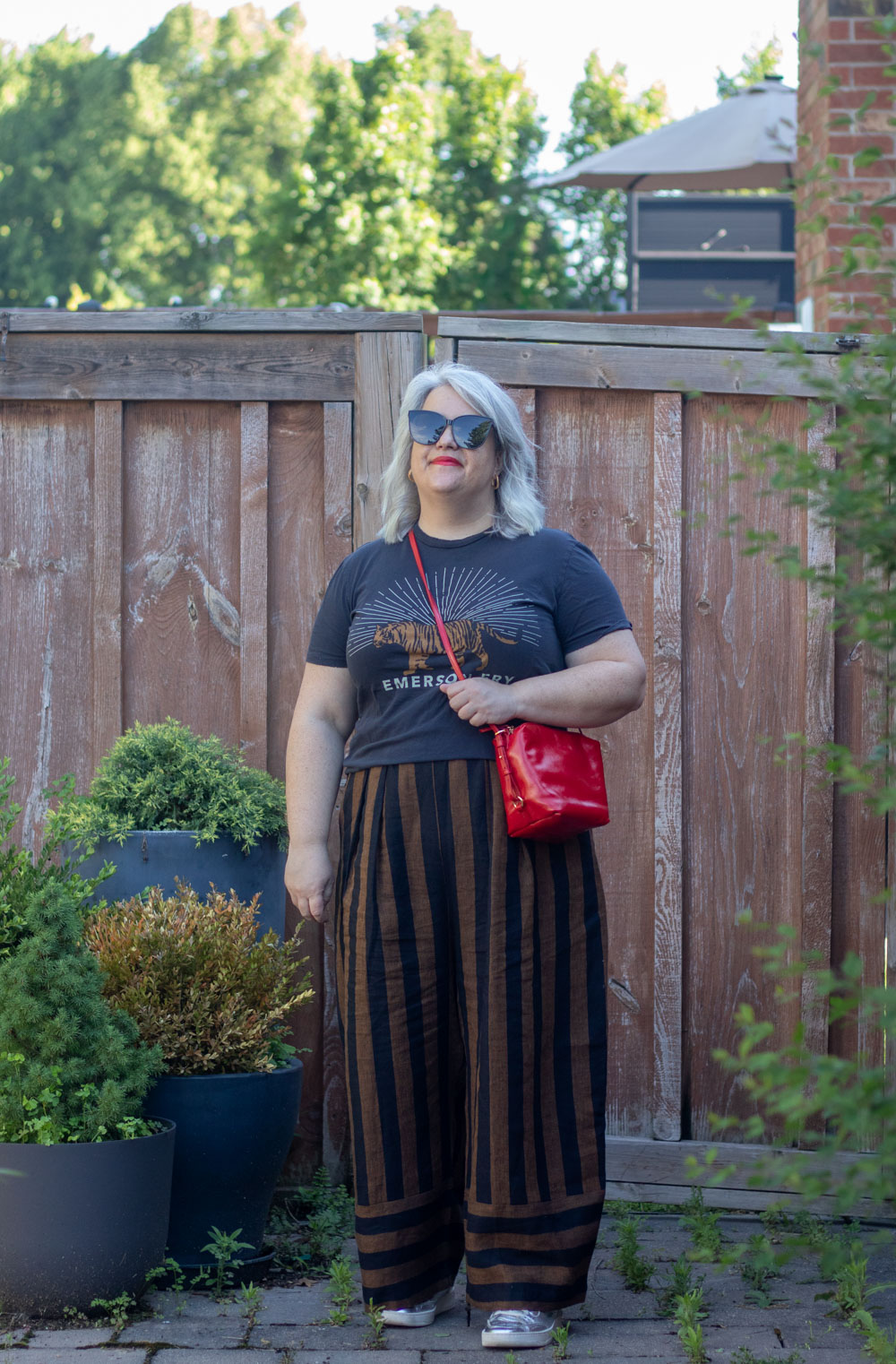beyond nine bobbi stripe pants outfit