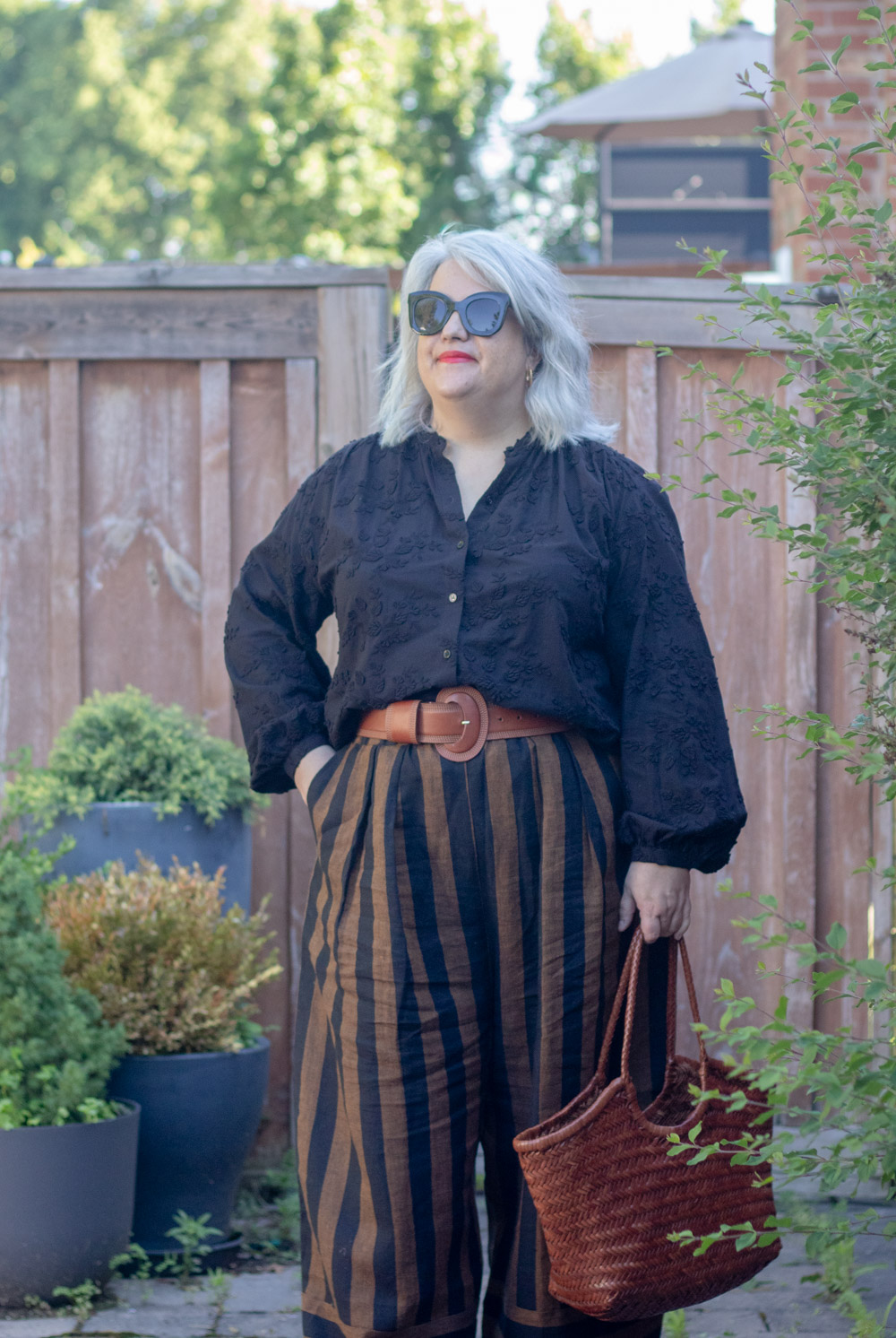 stripe pants beyond nine outfit