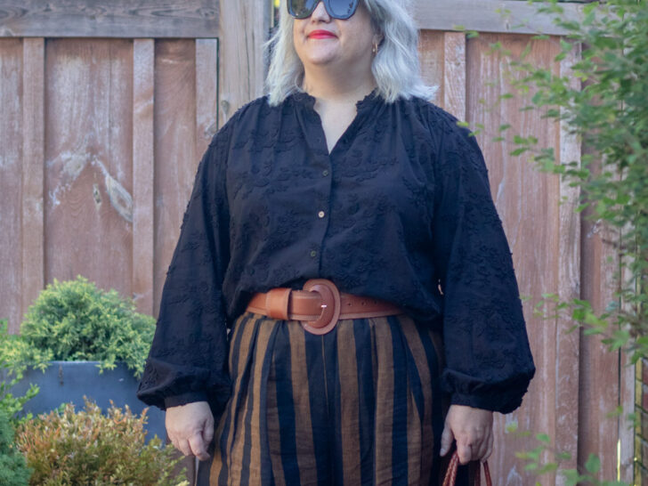 beyond nine bobbie pants stripe pants outfit