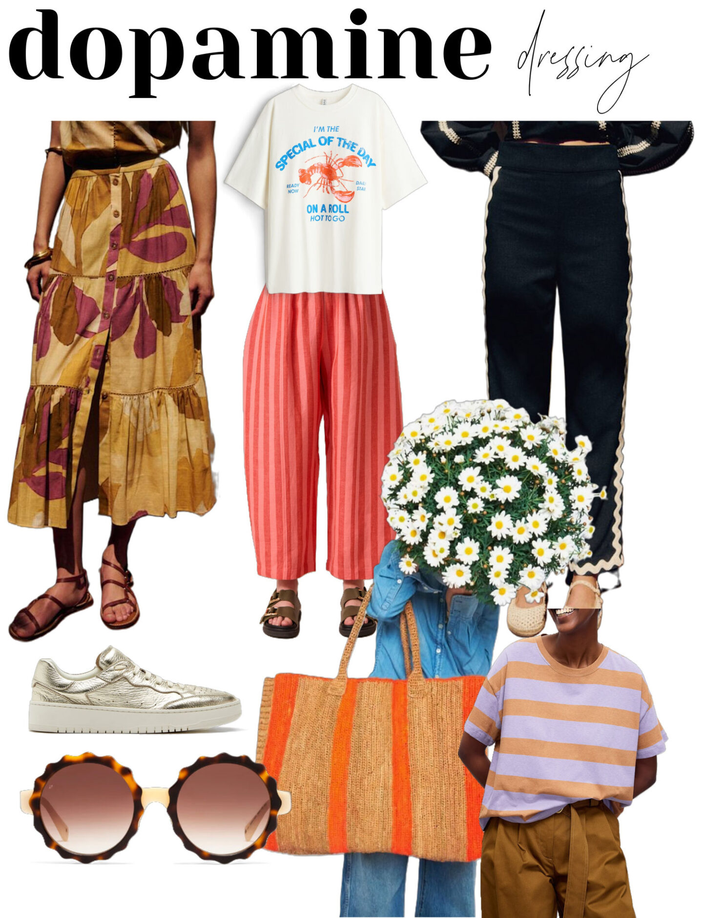 dopamine dressing, fun colourful outfits