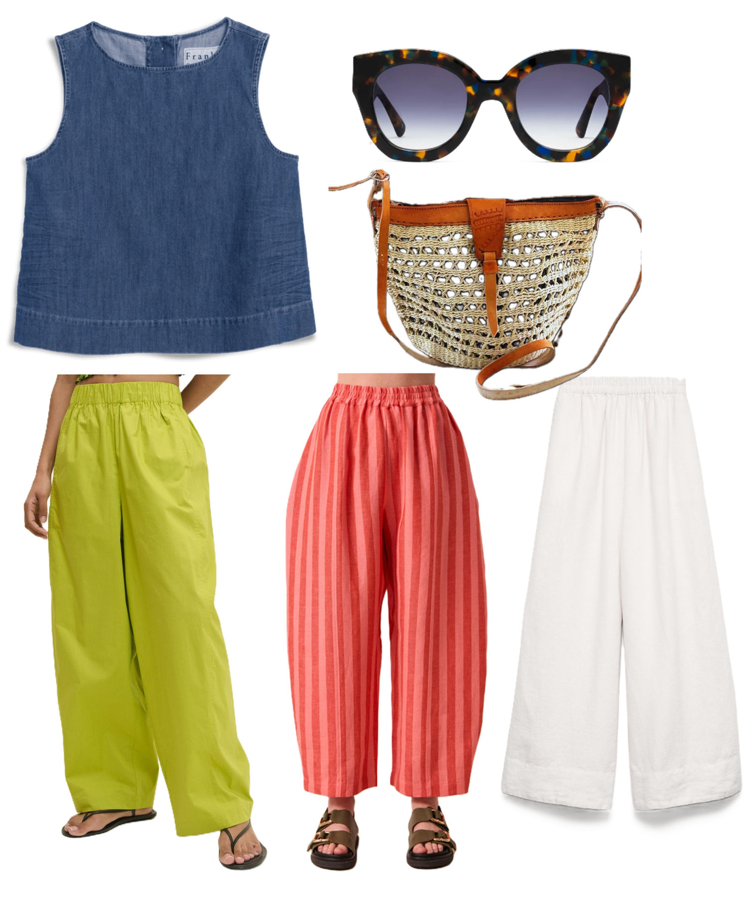denim shell tank outfit