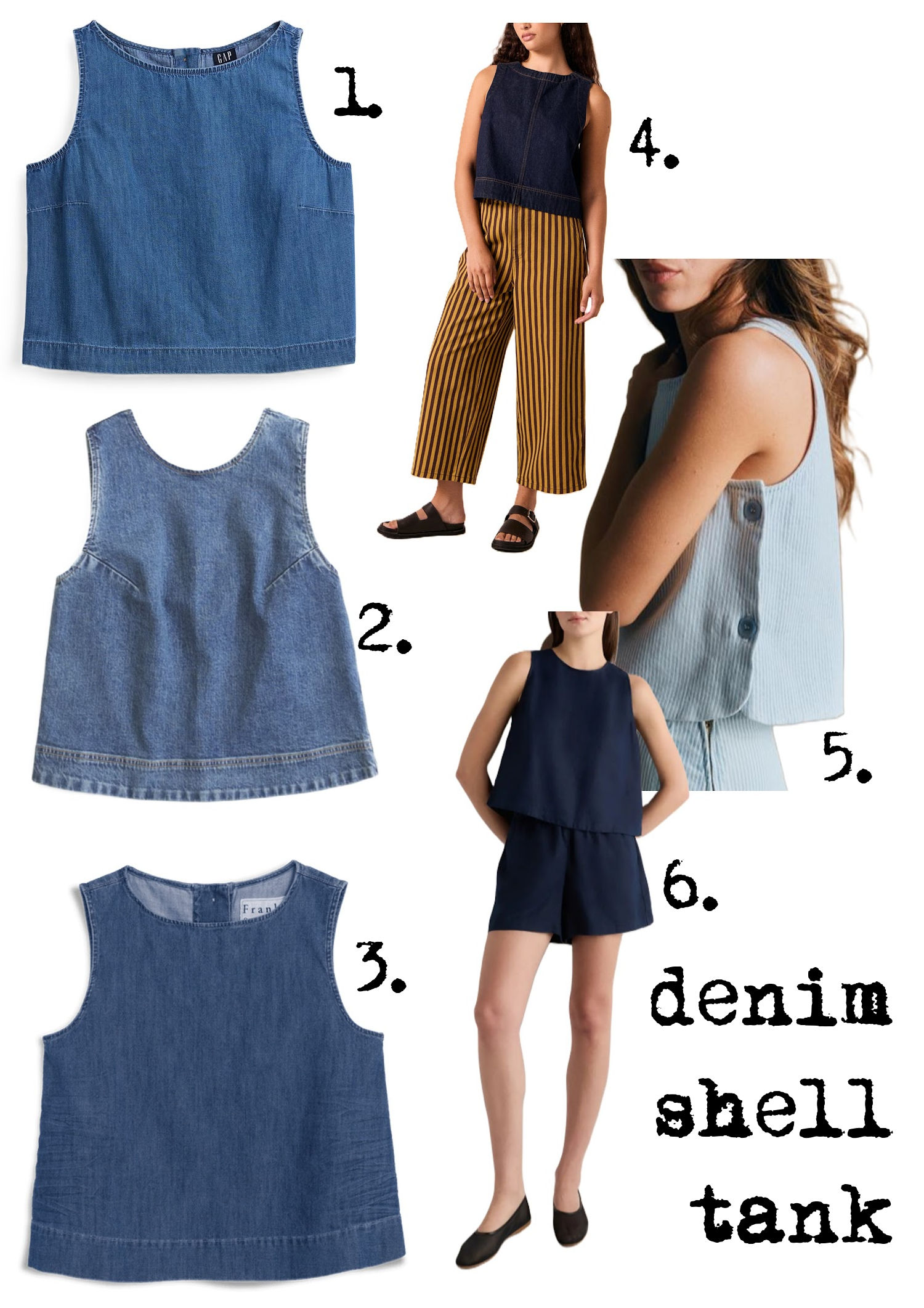 denim shell tank